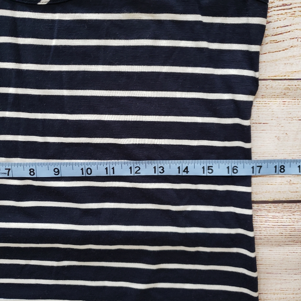 Merona Navy White Stripe Sleeveless Maxi Dress M - Picture 7 of 10